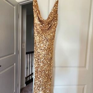 Gold sequin dress